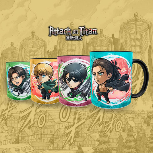 Juego de 4 Tazas Shingeki no kyojin